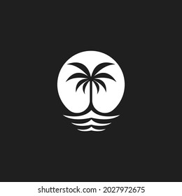 Palm tree summer logo template vector illustration