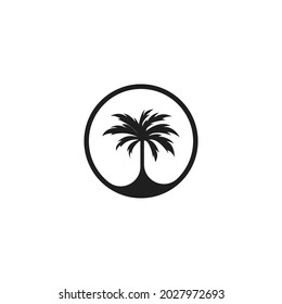 Plantilla de logotipo de verano de árbol de palma ilustración vectorial