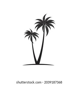 Palm tree summer logo template vector illustration