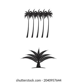 Palm tree summer logo template vector illustration