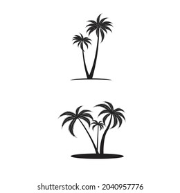 Plantilla de logotipo de verano de árbol de palma ilustración vectorial