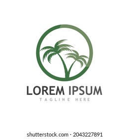 Palm tree summer logo template vector illustration