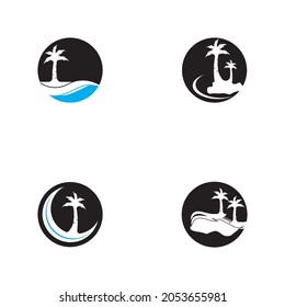 Palm tree summer logo template vector illustration