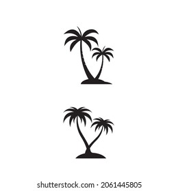 Palm tree summer logo template vector illustration
