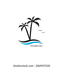 Palm tree summer logo template vector illustration