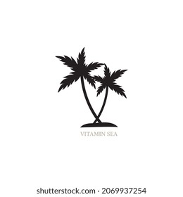 Palm tree summer logo template vector illustration