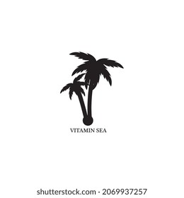 Palm tree summer logo template vector illustration