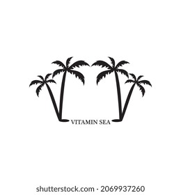 Palm tree summer logo template vector illustration