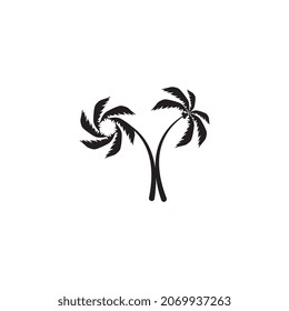 Palm tree summer logo template vector illustration