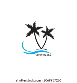 Palm tree summer logo template vector illustration