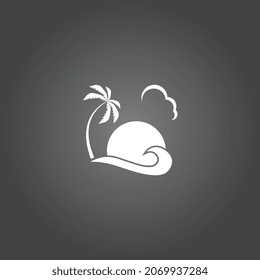 Plantilla de logotipo de verano de árbol de palma ilustración vectorial