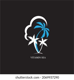 Palm tree summer logo template vector illustration