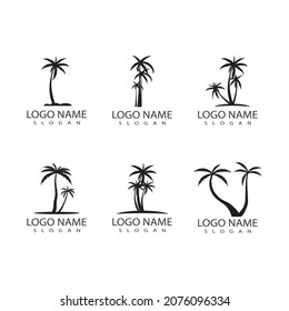 Palm tree summer logo template vector illustration
