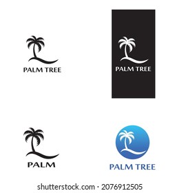 Palm tree summer logo template vector illustration