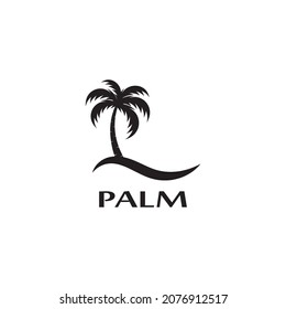 Palm tree summer logo template vector illustration