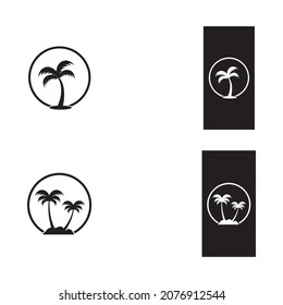 Palm tree summer logo template vector illustration