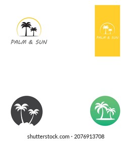 Palm tree summer logo template vector illustration