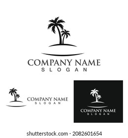Palm tree summer logo template vector illustration