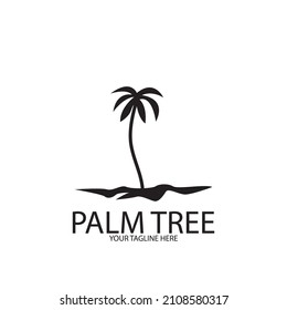 Plantilla de logotipo de verano de árbol de palma ilustración vectorial