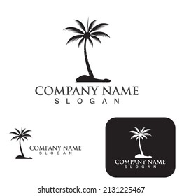 Palm tree summer logo template vector illustration