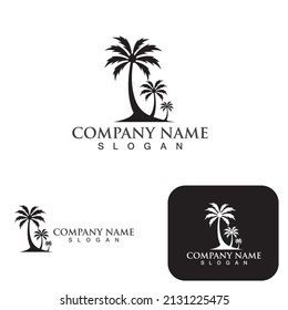 Palm tree summer logo template vector illustration