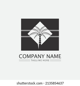 Palm tree summer logo template vector illustration