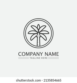 Palm tree summer logo template vector illustration