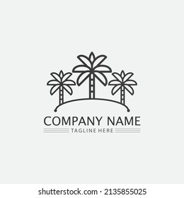 Palm tree summer logo template vector illustration