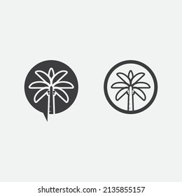 Palm tree summer logo template vector illustration