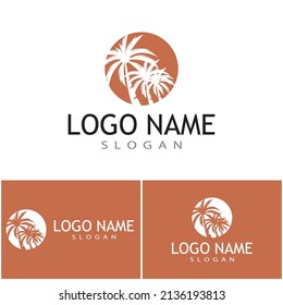 Palm-Baum-Sommerlogo-Vorlage, Vektorgrafik