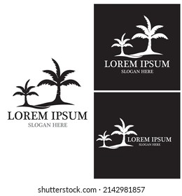 Palm tree summer logo template vector illustration