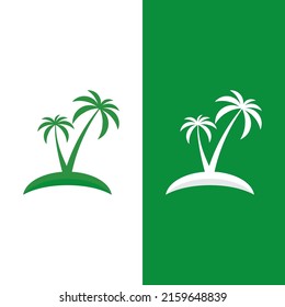 Palm tree summer logo template vector illustration
