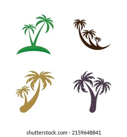 Palm tree summer logo template vector illustration