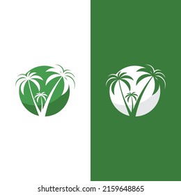 Plantilla de logotipo de verano de árbol de palma ilustración vectorial