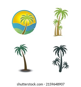 Palm tree summer logo template vector illustration