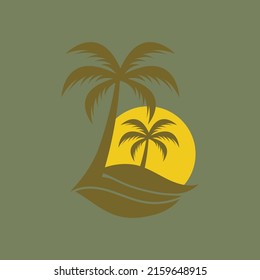 Palm-Baum-Sommerlogo-Vorlage, Vektorgrafik