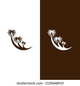 Palm tree summer logo template vector illustration