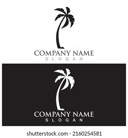 Palm tree summer logo template vector illustration