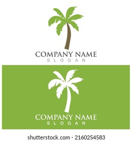 Palm tree summer logo template vector illustration