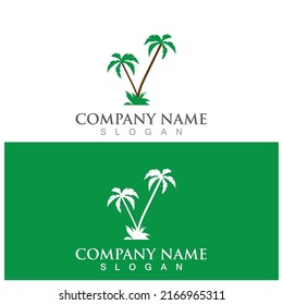 Palm tree summer logo template vector illustration