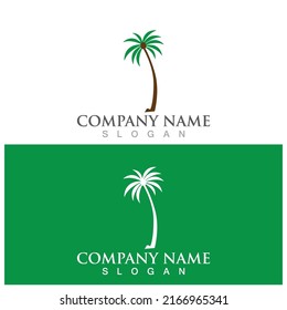 Palm tree summer logo template vector illustration