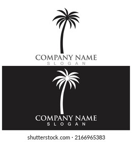 Palm tree summer logo template vector illustration