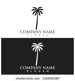 Palm tree summer logo template vector illustration