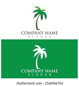 Palm tree summer logo template vector illustration