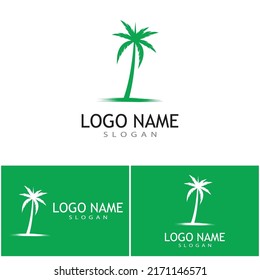 Palm-Baum-Sommerlogo-Vorlage, Vektorgrafik