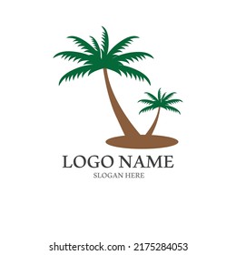 Palm tree summer logo template vector illustration