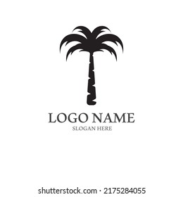 Palm tree summer logo template vector illustration