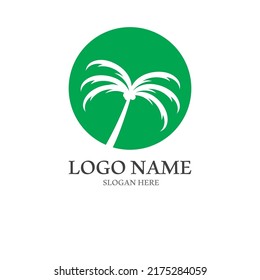 Palm tree summer logo template vector illustration