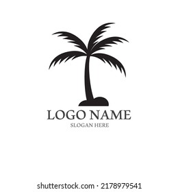 Palm tree summer logo template vector illustration