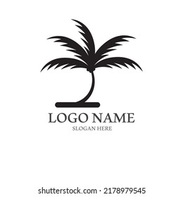 Palm tree summer logo template vector illustration